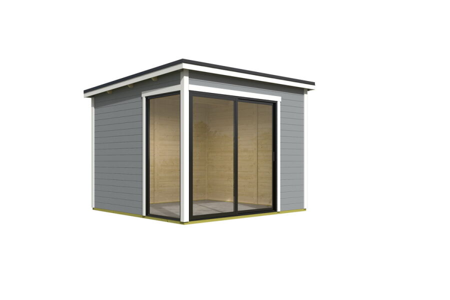 Gartenhaus MARA 1, 296 x 296 cm, 28mm Wandbohlen, verschiedene Varianten, Alufenster und -türen