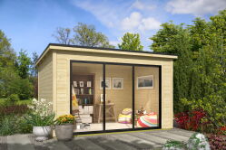 Gartenhaus LUNA 1, 386 x 296 cm, 28mm Wandbohlen,...