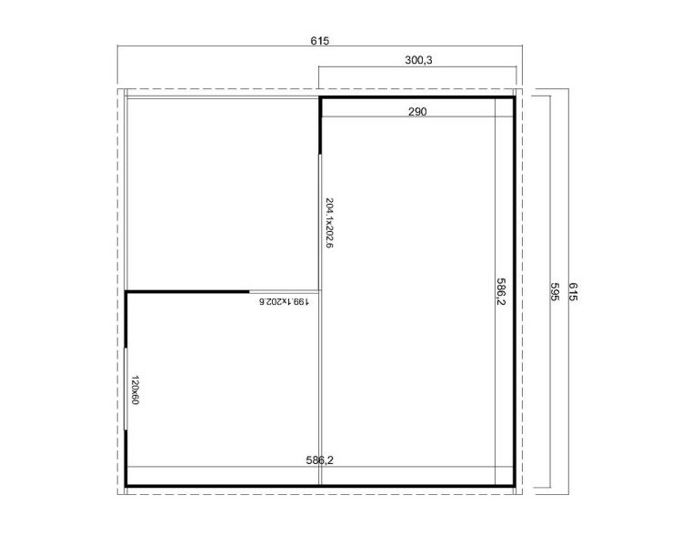 Gartenhaus KYLA, 595 x 595 cm, 44mm Wandbohlen, verschiedene Varianten, Alufenster und -türen