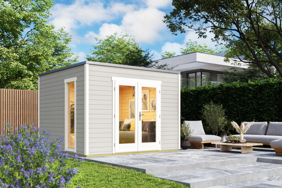 Gartenhaus PALERMO 1 300 x 300 cm, 28 mm, natur / farbig