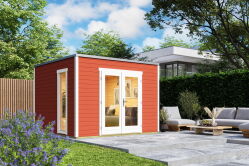 Gartenhaus PALERMO 1  300 x 300 cm; 28mm Blockbohlen; SCHWEDENROT lackiert