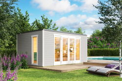 Gartenhaus PALERMO 2 - 450 x 300 cm28 mm, natur / farbig