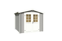 Gartenhaus INGO 230 230 x 230 cm; 28mm Blockbohlen; LICHT GRAU lackiert