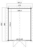 Lasita Maja Gartenhaus NORAH 380 275 x 380 cm; 28mm Blockbohlen