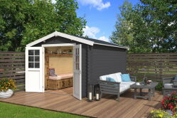 Gartenhaus NORAH 380 - 275 x 380 cm, 28 mm,  natur / farbig