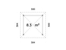 Palmako Pavillon BIANCA 8,3 m²  SET 101 - 300x300...