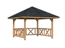 Palmako Pavillon BIANCA 8,3 m²  SET 101 - 300x300 cm, naturbelassen