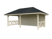 Palmako Pavillon BIANCA 16,6 m²  SET 108  - 588x300 cm, naturbelassen
