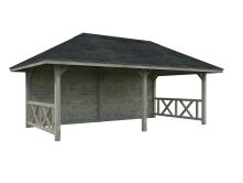 Palmako Pavillon BIANCA 16,6 m²  SET 108  - 588x300 cm, naturbelassen