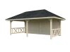 Palmako Pavillon BIANCA 16,6 m²  SET 108  - 588x300 cm, naturbelassen