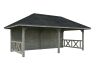 Palmako Pavillon BIANCA 16,6 m²  SET 108  - 588x300 cm, naturbelassen