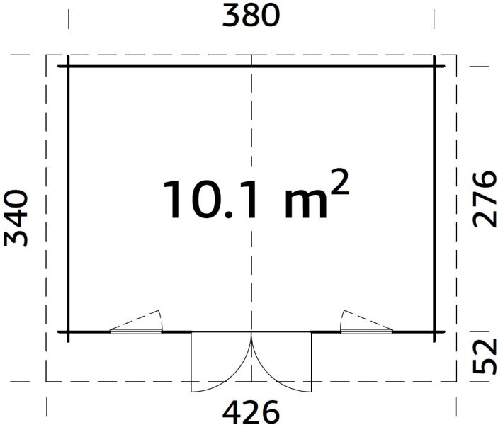 Gartenhaus NELE 3; 400x296 cm (P); 28 mm Blockbohle, ohne Boden