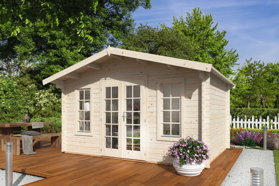 Gartenhaus NELE 3; 400x296 cm (P); 28 mm Blockbohle, ohne Boden