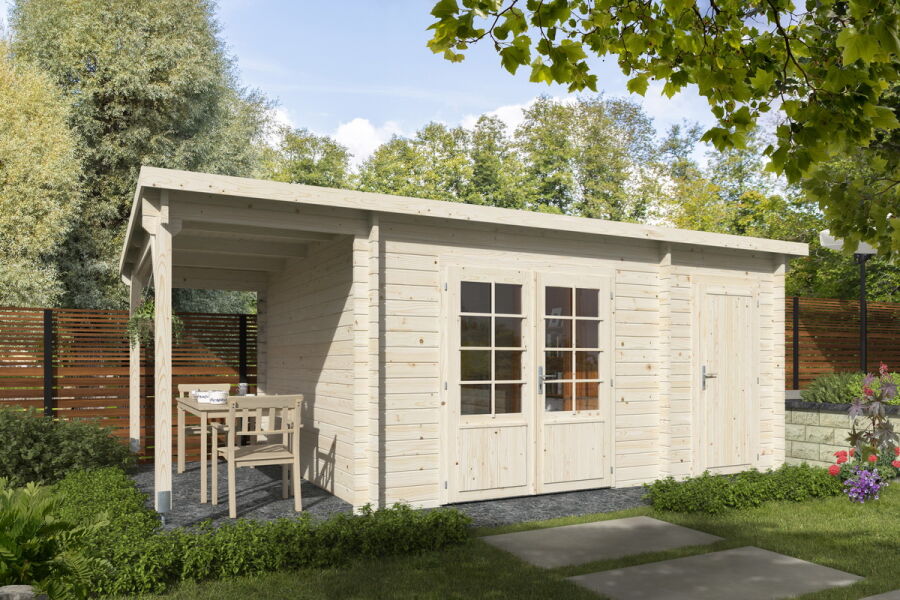 Gartenhaus TRISTAN; 580x330 cm ; 40 mm Doppelnut; ohne Boden