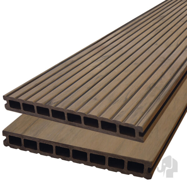Elephant® WPC DOUALA BICOLOR DUOWOOD XWB Terrassendiele 25x250x4000mm Kombiprofil Bicolor, einseitig genutet/einseitig gebürstet