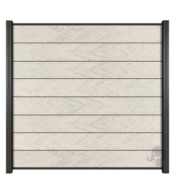 WPC-MODULAR Serie "Bicolor weiss/anthrazit pulverbeschichtet" 180 x 174 cm SET (ohne Pfosten) (AL)