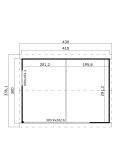 Lasita Maja TOP LINE Gartenhaus MURANO 2 ISO Natur/Anthrazit; 410 x 300 cm; 44 mm Doppelnut; inklusive Boden