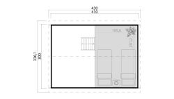 Lasita Maja TOP LINE Gartenhaus MURANO 2 ISO Natur/Anthrazit; 410 x 300 cm; 44 mm Doppelnut; inklusive Boden