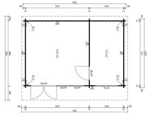 Gartenhaus SONJA; 595x400 cm ISO (A); 44 mm Doppelnut; ohne Boden