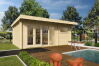 Gartenhaus SONJA; 595x400 cm ISO (A); 44 mm Doppelnut; ohne Boden