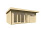 Gartenhaus SONJA; 595x400 cm ISO (A); 44 mm Doppelnut; ohne Boden