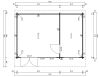 Gartenhaus SONJA; 595x400 cm ISO (A); 44 mm Doppelnut; ohne Boden