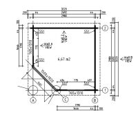 Gartenhaus ARUBA 1 5-Eckhaus (A) 298x298 cm 44 mm Doppelnut mit Boden
