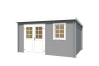 Gartenhaus AMIRA 275 PLUS; 380 x 275 cm; 40 mm Blockbohlen; inkl. Dachpappe, VERKEHRS-GRAU lackiert