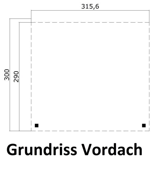 Gartenhaus MARA 1 + Schleppdach FRONT, 296 x 296 cm + 300 cm Schleppdach, 28mm Wandbohlen, RAL 7042 verkehrsgrau lackiert, Alufenster und -türen