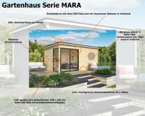 Gartenhaus MARA 5 + Schleppdach SEITE, 506 x 296 cm + 350...