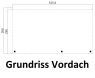 Gartenhaus MARA 5 + Schleppdach FRONT, 506 x 296 cm + 300 cm Schleppdach, 44mm Wandbohlen, RAL 7042 verkehrsgrau lackiert, Alufenster und -türen
