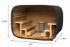 Leil® Saunasell Saunafass ROUND CUBE SINGLE EXCLUSIVE 301x260 cm inkl. Dachschindeln schwarz, Bausatz, Thermo-Holz