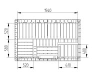 Saunafass BUS Modell 130x200 cm inkl. Dachschindeln schwarz, Bausatz, Fichte Natur