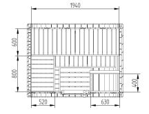 Saunafass BUS Modell 160x200 cm inkl. Dachschindeln schwarz, Bausatz, Fichte Natur oder Thermo-Holz