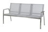 Diamond Garden Venedig 3er Bank Edelstahl-304/Textilene Silber/Weiß
