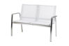 Diamond Garden Venedig 2er Bank Edelstahl-304/Textilene Silber/Weiß