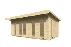 Gartenhaus BARBADOS 6 (A); 569x359 cm ISO; 44 mm Doppelnut; inkl. Boden