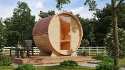 Karibu Sauna FASSSAUNA 1 - SAUNAFASS 1 / inkl. 9kW Ofen...