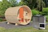 Karibu Sauna FASSSAUNA 2 - SAUNAFASS 2 / Ofen 9 KW Bio externe Strg easy / naturbelassen
