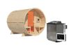 Karibu Sauna FASSSAUNA 2 - SAUNAFASS 2 / Ofen 9 KW Bio externe Strg easy / naturbelassen