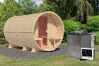 Karibu Sauna FASSSAUNA 3 - SAUNAFASS 3 / Ofen 9 KW Bio externe Strg easy / naturbelassen