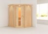 Sauna LARIN 151x151 cm Eckeinstieg 68 mm Systemsauna