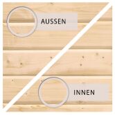 Sauna LARIN (Eckeinstieg) / bronzierte Tür / kein Dachkranz / Ofen 9 kW Bio externe Strg easy