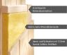 Sauna TAURIN (Eckeinstieg) / klarglas Tür / inkl. Dachkranz / Ofen 9 kW Bio externe Strg easy