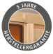 Sauna TAURIN (Eckeinstieg) / klarglas Tür / inkl. Dachkranz / Ofen 9 kW Bio externe Strg easy