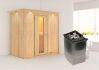 Sauna VARIADO (Fronteinstieg) / Holztür / inkl. Dachkranz / Ofen 9 kW integr. Strg