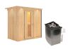 Sauna VARIADO (Fronteinstieg) / Holztür / inkl. Dachkranz / Ofen 9 kW integr. Strg