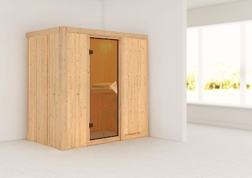 Sauna VARIADO (Fronteinstieg) / bronzierte Tür / kein Dachkranz / ohne Ofen