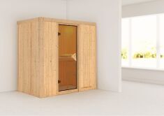 Sauna VARIADO (Fronteinstieg) / bronzierte Tür / kein Dachkranz / ohne Ofen