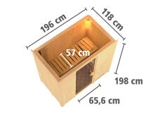Sauna VARIADO (Fronteinstieg) / bronzierte Tür / kein Dachkranz / ohne Ofen